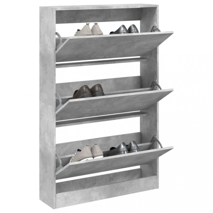 Gossi pantofar, gri beton, 80x21x125,5 cm, lemn prelucrat