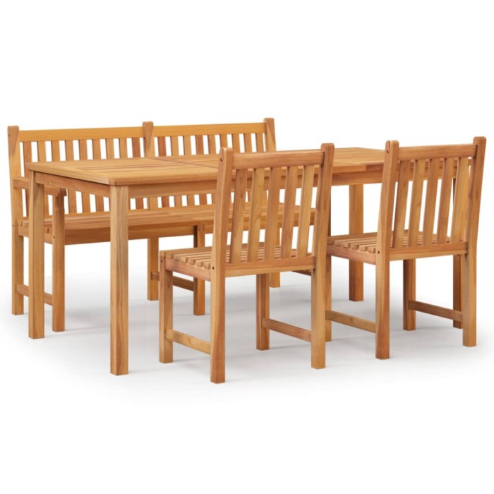 Set mobilier pentru gradina, 4 piese, lemn masiv de tec
