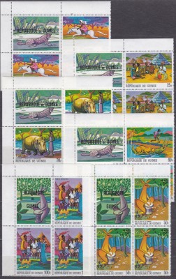 DB Guinea Guineea Fauna Africana Cultura Traditii 3 x set + Vinieta I 12 v MNH foto