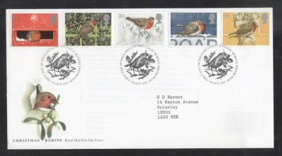 Great Britain 1995 Birds Christmas FDC K.390 foto
