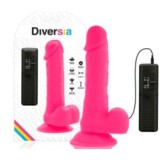 Dildo Flexibil cu Vibratie Roz Diverta 20,5 cm