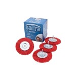 Set perie din nylon, circulara, pentru slefuire, lustruire, 100mm, 4 piese, Satra