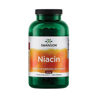 Niacin Vitamina B3 500 miligrame 250 capsule Swanson foto