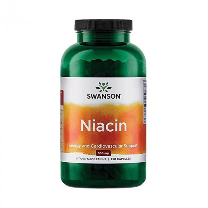 Niacin Vitamina B3 500 miligrame 250 capsule Swanson