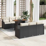 Cumpara ieftin Set de canapele pentru grădină 7 pcs Negru Rattan poli