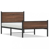Cumpara ieftin Cadru pat metalic fara saltea, stejar maro, 100x190 cm