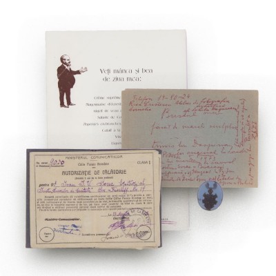 Familia I.V. Socec, carnet de identitate + meniu + blazon foto