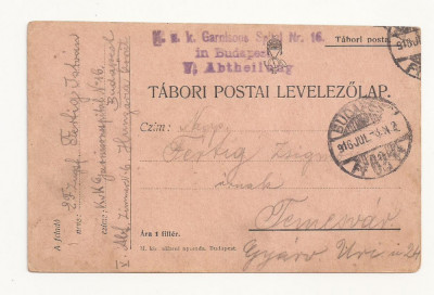 D3 Carte Postala Militara k.u.k. Imperiul Austro-Ungar ,1916 Temesvar, Timisoara foto