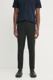 Filippa K pantaloni din lana culoarea negru, drept, 29110
