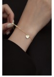 Cumpara ieftin Bratara Argint 925 Placata cu Aur , Inima Gravata , zYou I, E i Detaliu Safety Pin
