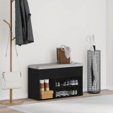 VidaXL Bancă de hol, stejar negru, 60x30x45 cm, lemn prelucrat