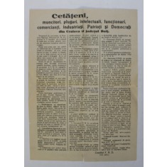 AFIS ELECTORAL ALCONSILIULUI FRONTULUI NATIONAL DEMOCRAT , JUDETUL DOLJ , ANII &#039;40