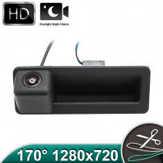 Camera marsarier HD, unghi 170 grade, cu StarLight Night Vision pentru E39, E60, E90, E70 pe manerul de portbagaj - FA936