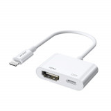 Adaptor Joyroom Adaptor Lightning (mascul) La HDMI Digital (femă) + Lightning (femă) FullHD 1080p 60Hz Alb (S-H141 Alb) S-H141 WHITE