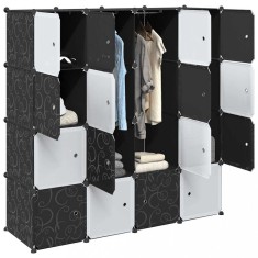 vidaXL Organizator cuburi depozitare cu 16 cuburi și tije de agățat PP 4019584