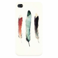 Husa silicon pentru Apple Iphone 4 / 4S, Three Feathers