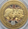 1 Crown 2015 Tristan da Cunha, Long to Reign over us, Bunc, Capsula, Gold plated, Africa