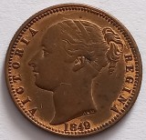 Jeton Regina Victoria 1849, Marea Britanie, Alama, 3.65g, Colectie Numismatica