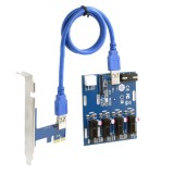 Extensie port PCI-E X1 la 4 porturi PCI-E X1 Riser Card