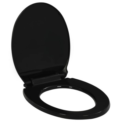 Capac WC cu &amp;icirc;nchidere silențioasă, eliberare rapidă, negru foto
