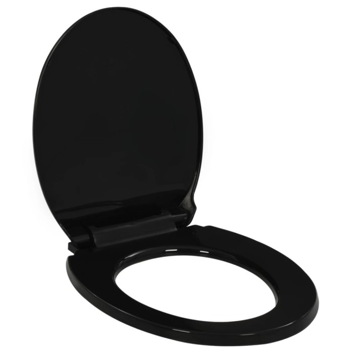 Capac WC cu &icirc;nchidere silențioasă, eliberare rapidă, negru