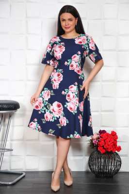 Rochie in clos cu imprimeu Gloris Floral - 48Marimea foto