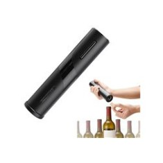 Tirbușon electric, plastic/aluminiu, alimentare baterii, negru