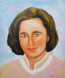 Tablou portret Elena Ceausescu semnat Cimpoesu.
