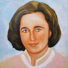 Tablou portret Elena Ceausescu semnat Cimpoesu.