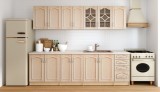 Bucatarie Olea Mebel 2.6m MDF Mesteacan Cu Blat Intreg