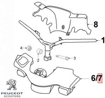 Carena superioara ghidon originala Peugeot TKR &amp;ndash; TKR2 &amp;ndash; Trekker 2T 50-100cc (albastra) foto