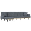 Canapea extensibila in forma de L gri 271x140x70 cm catifea