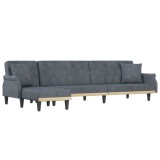 Canapea extensibila in forma de L gri 271x140x70 cm catifea