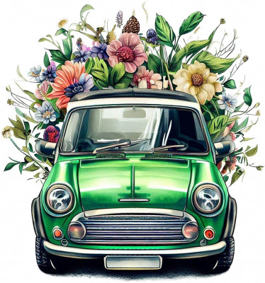 Sticker decorativ Mini Cars, Verde, 64 cm, 7736ST-2 foto