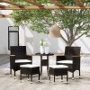 Gossi set mobilier de gradina, 5 piese, negru, poliratan