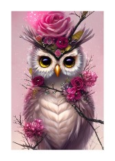 Sticker decorativ, Bufnita, Roz, 85 cm, 6448ST foto