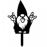 Decoratiune gradina / ghiveci Krodesign Rock&amp;Roll Gnome KRO-1139, metal, inaltime 61 cm