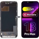 Display cu Touchscreen ZY pentru Apple iPhone 13 Pro Max, cu Rama, Versiune LCD In-Cell IC Movable, Negru