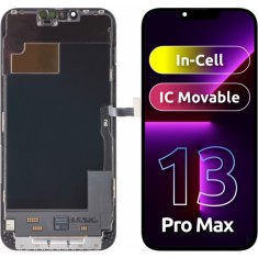 Display cu Touchscreen ZY pentru Apple iPhone 13 Pro Max, cu Rama, Versiune LCD In-Cell IC Movable, Negru