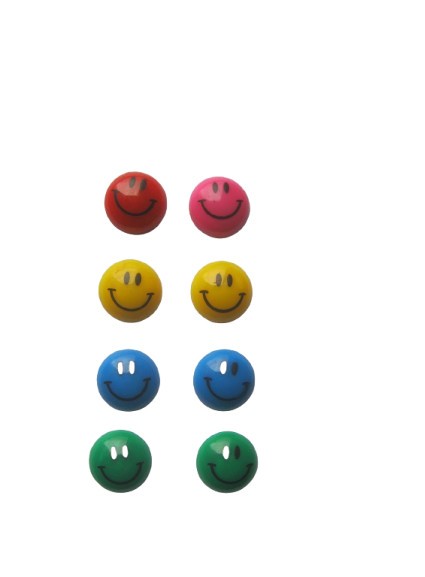 Set 8 magneti decorativi Tuo Decoro, diametru 2 cm, plastic, multicolor