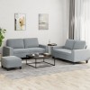 VidaXL Set de canapele, 3 piese, gri deschis, textil 3201890