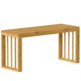 HOMCOM Bancă pentru Pantofi din Bambus cu Șezut cu Lamele, 90 cm, Culoare Naturală, | Aosom Romania