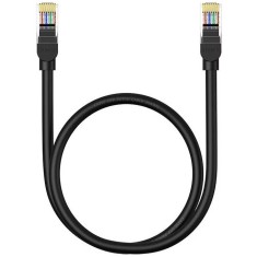 PATCH CORD UTP Baseus Cat5, fire din cupru, round cable, viteza maxima 1 Gbps, PVC, 0.5m, negru &quot;B00133206111-00&quot; (timbru verde 0.08 lei) - 6932172637
