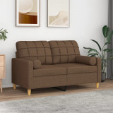 Canapea cu 2 locuri cu pernute, maro, 120 cm, textil GartenMobel Dekor, vidaXL