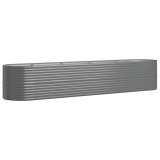 Cumpara ieftin Strat inaltat gradina gri 368x80x68cm otel galvanizat