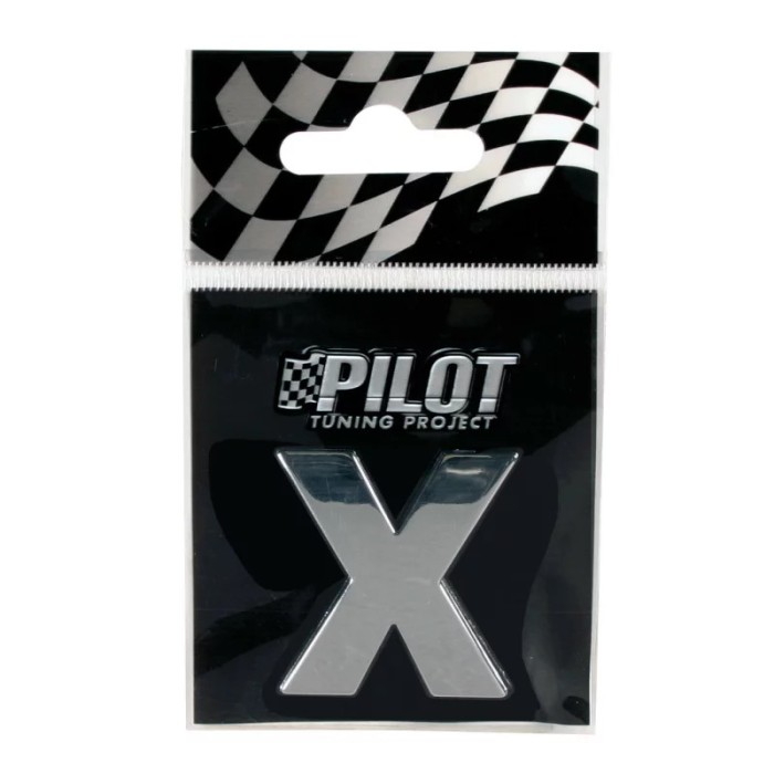 Autocolant 3D crom Type-3 (28mm) litera - X Garage AutoRide