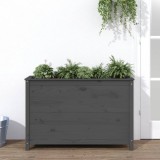 Cumpara ieftin Strat &icirc;nălțat de grădină, gri, 119,5x40x78 cm, lemn masiv pin