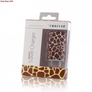 INCARCATOR RETEA USB 1A FOREVER MODEL - GIRAFFE BLISTER foto