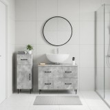 Cumpara ieftin Set de dulapuri pentru baie, 2 piese HAARLEM Gri Beton