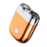 Mini aparat de ras electric, flippy, din abs cu fibra de carbon, portabil, cap rotativ detasabil cu 2 lame de otel, rezistent la apa, incarcare type-c
